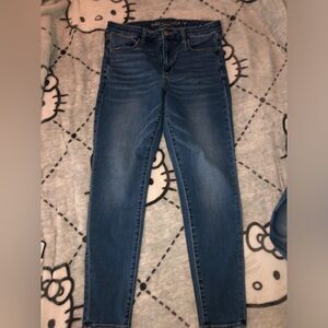 Dark wash American eagle skinny high rise jeans